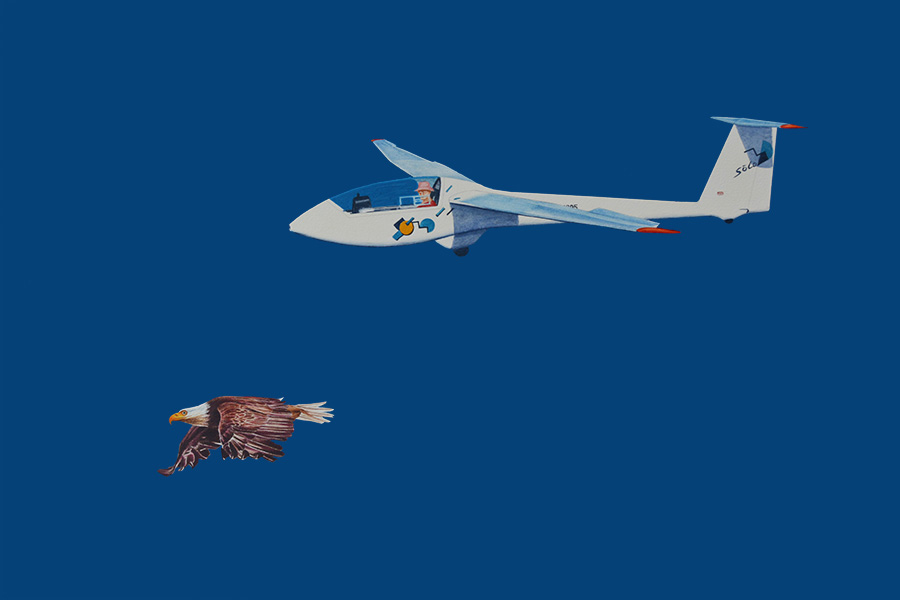 Print in the permanent collection of the National Soaring Museum, Elmira, NY